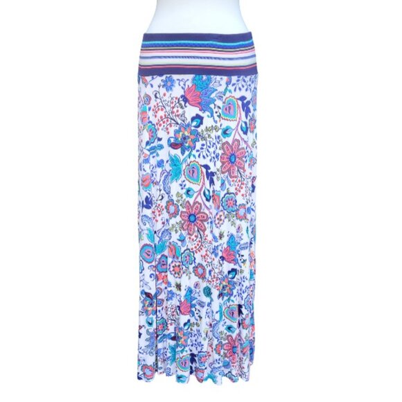 MILLY for Design Nation Maxi Multicolor Floral Flare Skirt - Large - Picture 3 of 10